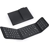 Nsyee Foldable Bluetooth Keyboard, Folding Wireless Keyboard with Trackpad and Numeric Keypad, Portable Travel Keyboards for iPad Tablet Smartphone Laptop PC Windows iOS Android, Black
