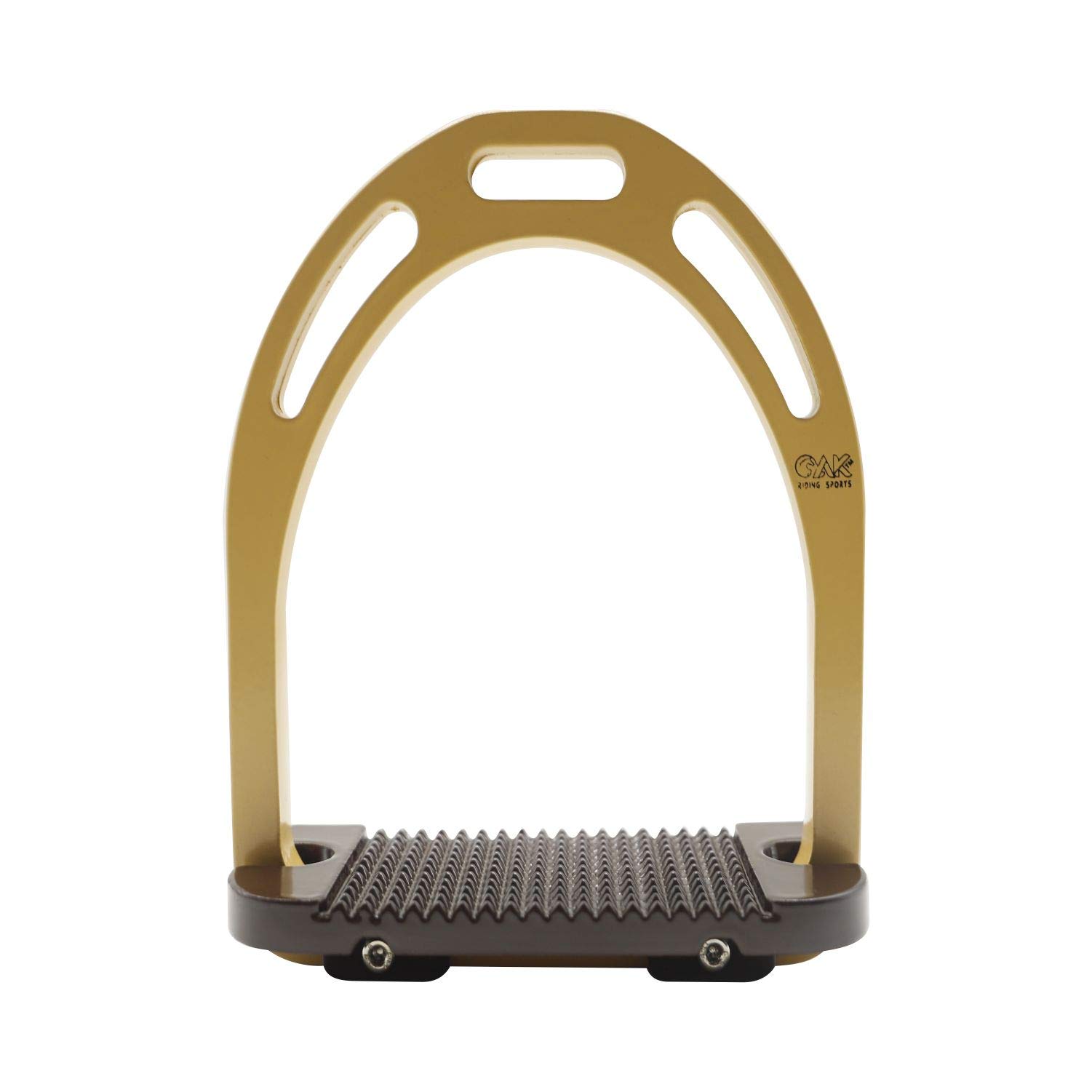 AK Aluminum Light Weight Horse Riding Equestrian Stirrups with Coated Colors (Gold/Brown, 4.75'')