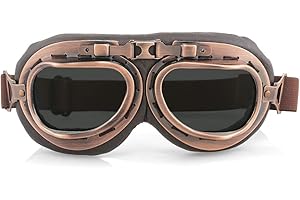evomosa Motorcycle Vintage Goggles Pilot Aviator Style Cruiser Scooter Outdoor Sand Bike Racer Cruiser Touring Eyewear for Half Helmet,For Men Women Anti Fog&Wind&Dust&Sand
