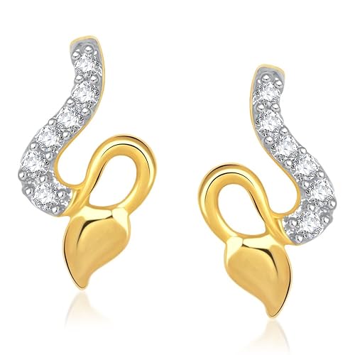 VK Jewels Earrings Cubic Zirconia Stud Earrings for Women (Golden) (vker1190g)