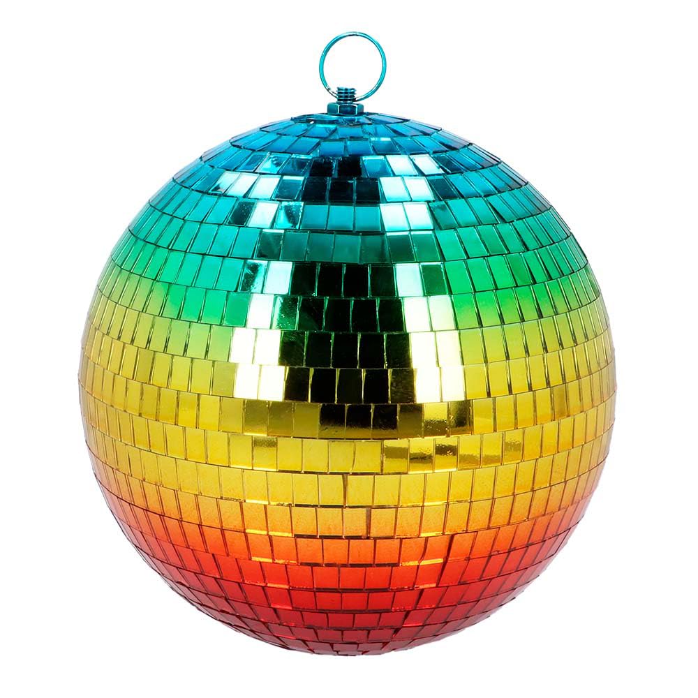 Boland - Shiny Disco Ball Diameter Approximately 20 cm Disco Fever Party Decoration Hanging Decoration for Party or New Year's Eve (Rainbow)