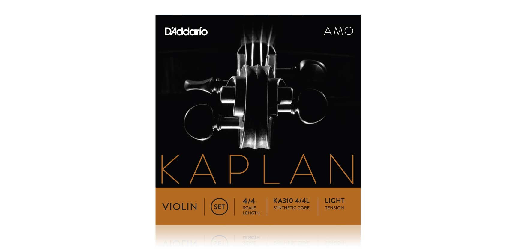 D'Addario Kaplan Amo Violin Strings - Full Set - KA310 4/4L - Violin Strings - 4/4 Scale, Light Tension