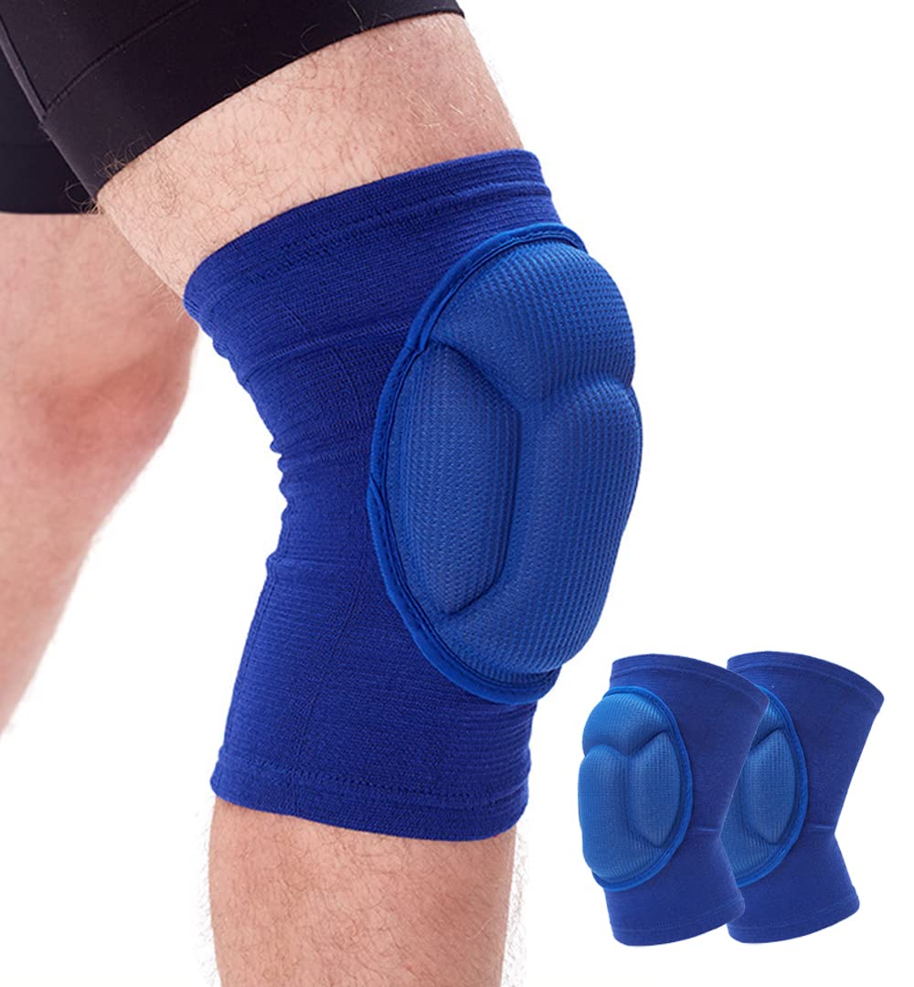 Photo 1 of Knee Pads for Women & Men, Basketball Knee Pads Volleyball Knee Pads for Women Men Wrestling Knee Pads Wrestling Gear, Crash Pad Snowboarding Gear Knee Protector Soft Knee Pads for Work (Small, Blue)