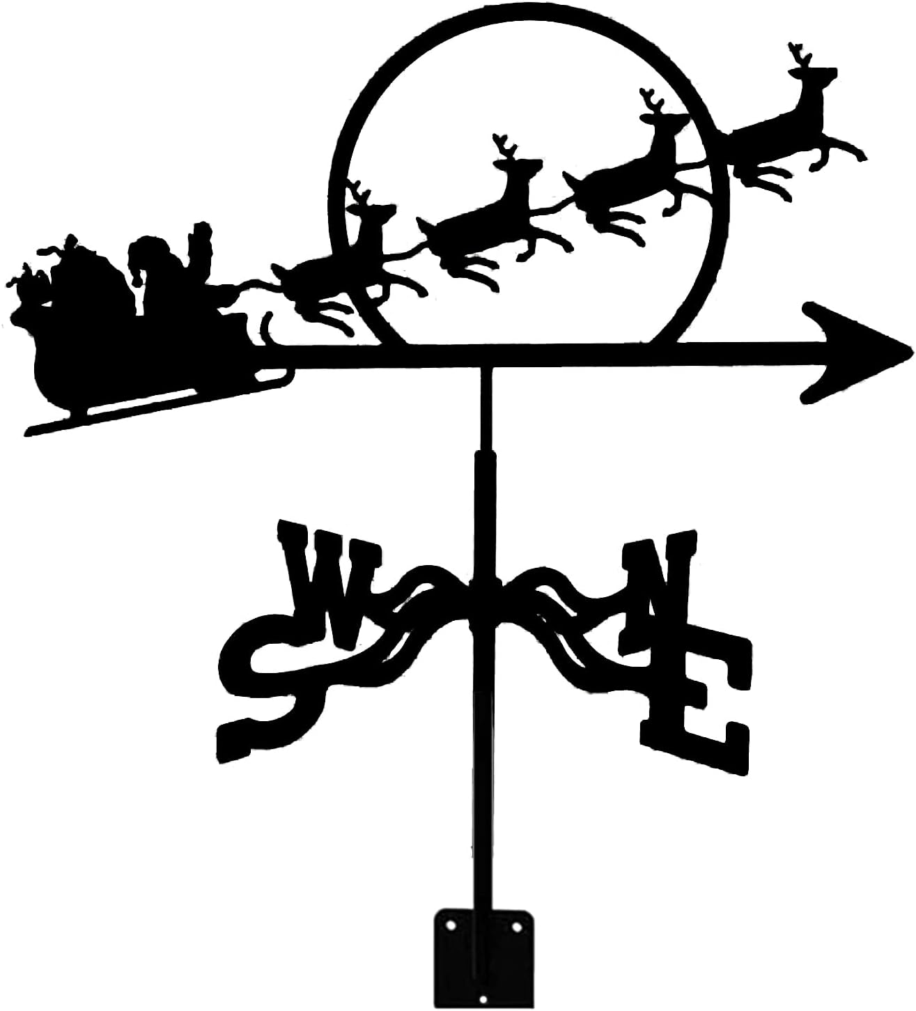 Weathervanes - UYBAG Farmhouse Weathervane Christmas Ornament Weather Vane Garden Stake Wind Vane Wind Direction Indicator for Yard Roof Mount - Metal