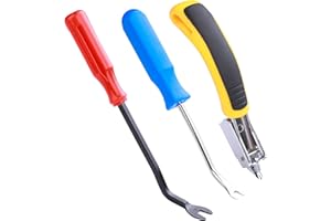 QXUJI 3PCS Upholstery and Construction Staple Remover with Tack Puller Tool, Nail Puller, Carpet Remover, for Removing All Kinds of Staples for Furniture, Floor, Wooden Case, Carton, Photo Frame