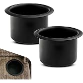 Ferianl 2PCS Car Cup Holder Insert, Recessed Drop in Metal Cup Drink Can Holder, Large Capacity Cup Holder Replacement Accessories, Universal for RV Boat Car Couch Golf Cart (Black)