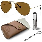 Ray-Ban RB3025 AVIATOR CLASSIC Pilot Shaped Sunglasses for Men & Women with Official RAYBAN Eyewear Kit