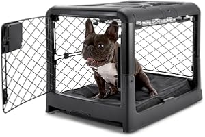 Diggs Revol Dog Crate, Charcoal, Collapsible, Portable, Easy To Clean, Durable, Secure, Puppy Divider