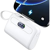 EMEHIO 12000mAh Power Bank Mini Portable Charger with Lightning and USB-C Ports LCD Display Battery Pack Compatible with iPhone and Android Smartphone