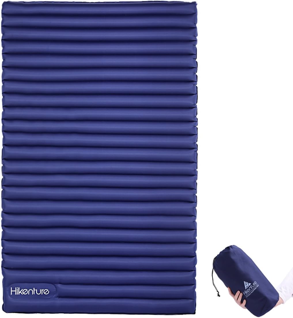 HIKENTURE Double Sleeping Pad - Inflatable Camping Air Mattress - Light and Compact - for Backpacking, Self-Driving Tour, Hiking, Tent
