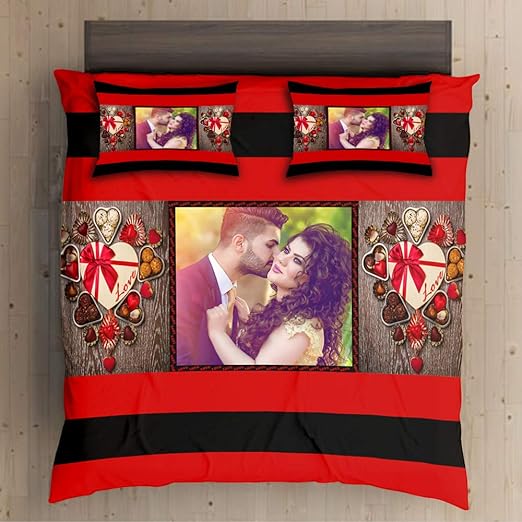 Buy Mukesh Handicrafts Velvet Fabric Personalised Photo Bedsheet