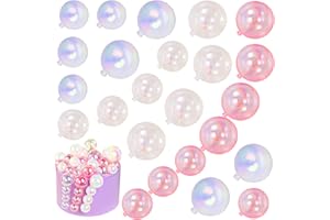 BEAIMUXI 24 PCS Balls Cake Toppers Bubble Mini Balloon Topper Pearl Insert Cupcake DIY Decoration for Wedding Anniversary Graduation Birthday Party Baby Shower