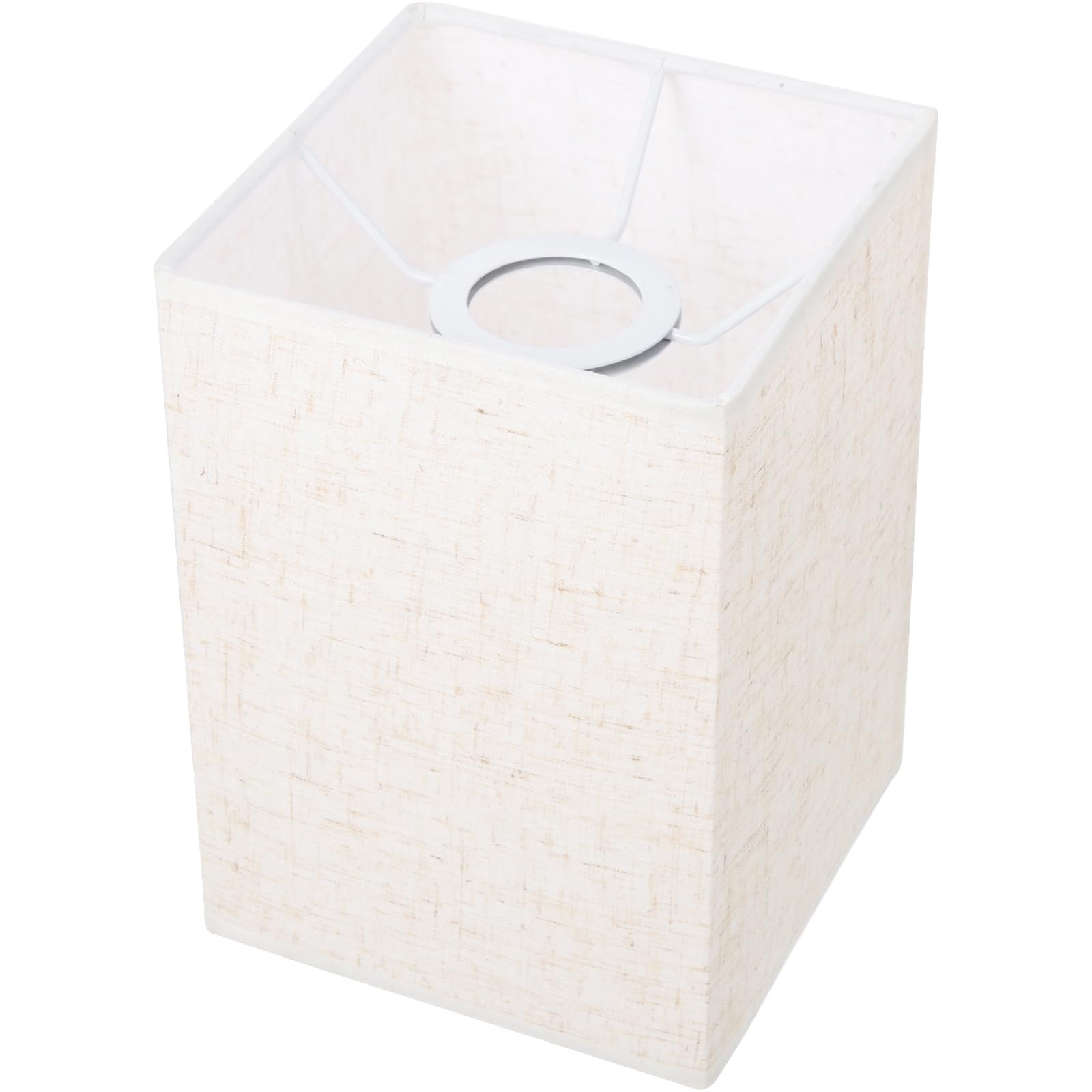 Healifty Linen Lamp Shade Rectangular Light Cover for Desk and Floor Lamps Removable and Washable Beige Lampshade for Bedroom and Living Decoration