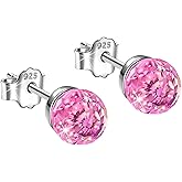 Austrian Crystal Earrings for Women 8MM Austrian Crystal Disco Ball Earrings Iridescent Disco Jewelry for Women