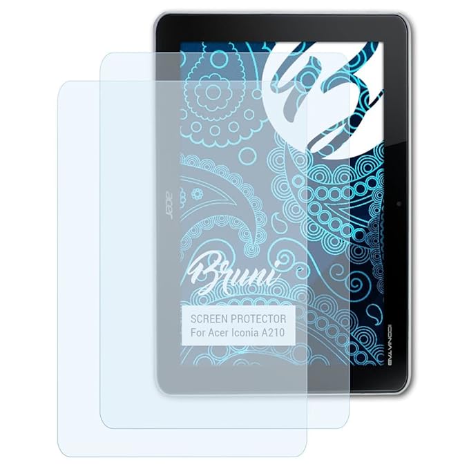 Bruni Schutzfolie für Acer Iconia A210 Folie, glasklare Displayschutzfolie (2X)