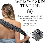 Sima Brand Exfoliating Washcloth Face Body Scrub Towel Black Hexagon Fibers view 4