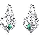 Dinosaur Earrings 925 Sterling Silver Cute Animal Leverback Earrings Dinosaur Jewelry Gift for Women