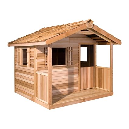 Cedar Shed Log Cabin Cedar Playhouse Amazon Co Uk Garden Outdoors