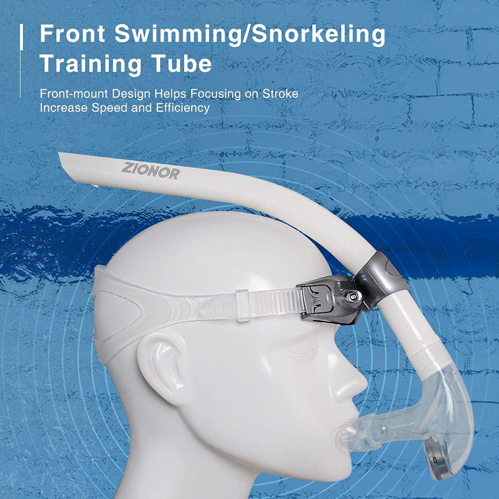 ZIONOR T1 Snorkel Lap Swimming Swimmer Training Diving Snorkeling Comfortable Mouthpiece One-Way Purge Valve for Pool Open Water - White : Sports & Outdoors