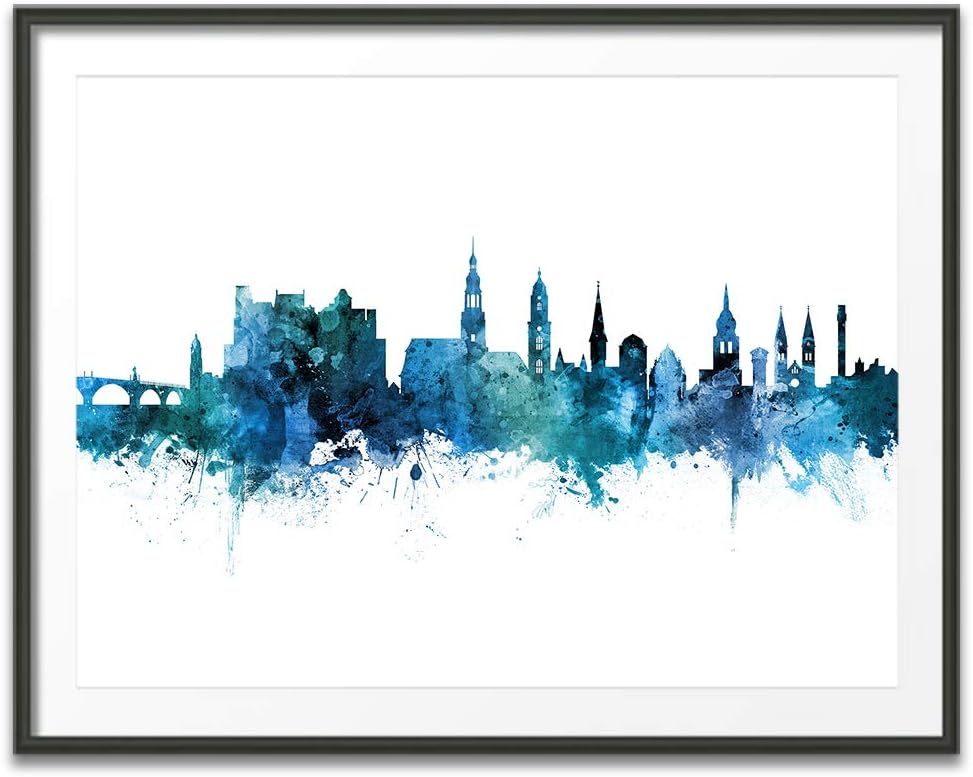 Heidelberg Germany Skyline art print, unframed -3883