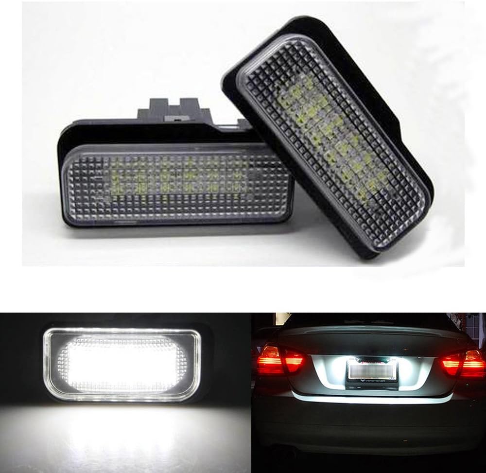 HYTRADING 2 X 18-SMD 3528 No Error Free Car Auto LED License Plate Light Lamps Number Lights For MERCEDES Benz W203(5D) Wagon W211 W211 5D Wagon W219 R171 C-Class CLS