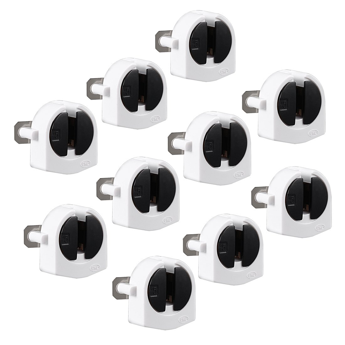 Uxcell 10Pcs T5 Fluorescent Light Holder G5 Base Non-Shunted Tombstone Lamp Socket AC 500V 2A for LED Fluorescent Tube