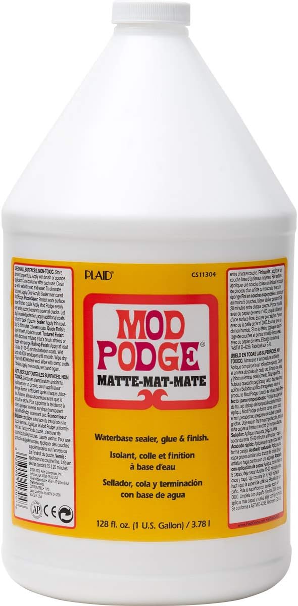 Mod Podge, Water-based Sealer, Glue and Finish, Matte Finish, CS11304, 3.78 l Bottle, Clear, 1 gallon