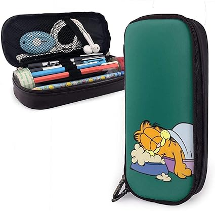 Garfield Esta Durmiendo Estuche De Lapices De Cuero De Gran