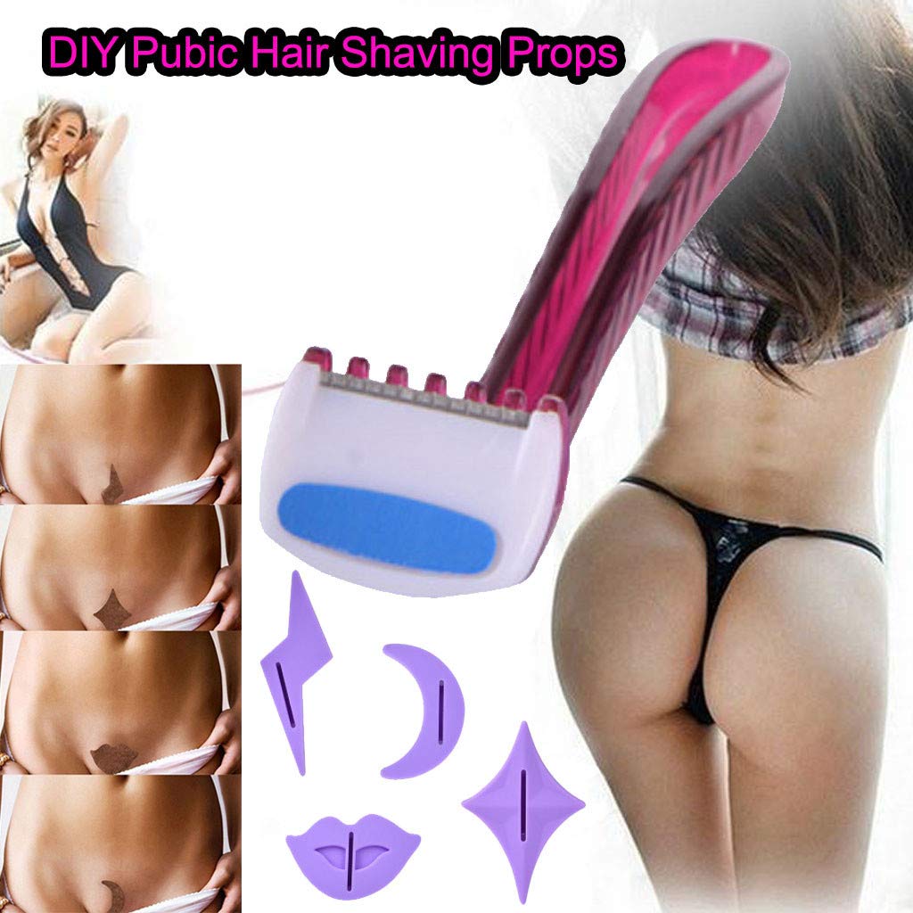SUGEER Women\'s Razor Portable Special Styling Tools Bikini Trimmer Shaver for Women, Pubic Hair Razor and Bikini Shaving Stencil Special DIY Privates Shaper Secret Intimate Tools