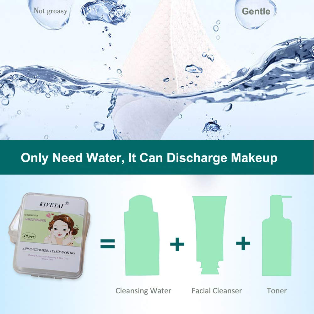Cleansing Cotton, 80Pcs Non-woven Makeup Remover Cotton Pads Multi-purpose Makeup Remove Wipes Face Cotton Squares Pad Cotton Makeup Remover