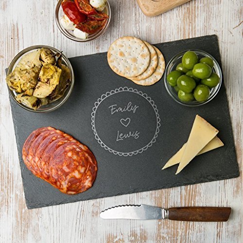 Personalized Cheese Board - Engagement / Housewarming Gifts for Couples - WOOD or SLATE Cheese Cutting Boards to choose from!