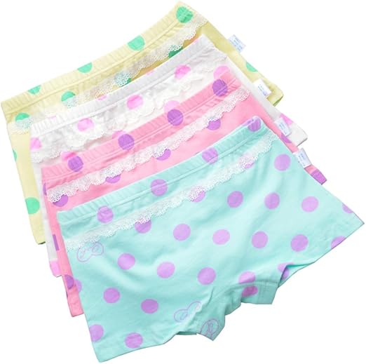 Feelingwear Toddler Girls' Cotton Lace Polka Dot Boyshort