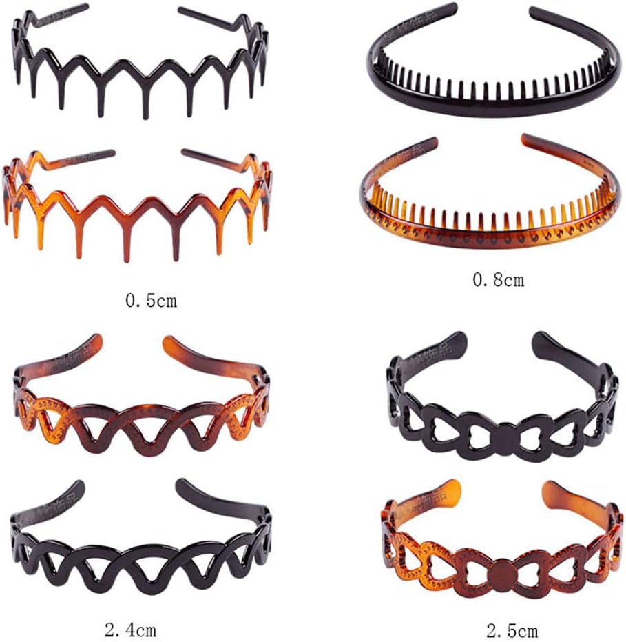 Set of 8 Unisex Hard Plastic Sharks Tooth Headband Hair Comb High-grade Headwear Hairband Hair Hoop (A#) - Image 3