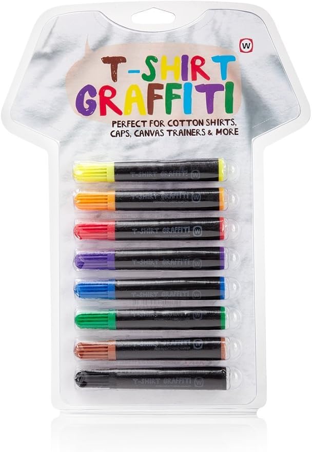 Amazon Com Npw 8 Count T Shirt Graffiti Fabric Markers Multicolored Bright Colors Toys Games