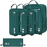 ECOHUB 5 Set Compression Packing Cubes for Suitcases Organiser Bags Set Travel Essentials with Shoe Bags for Travel Tear-resi