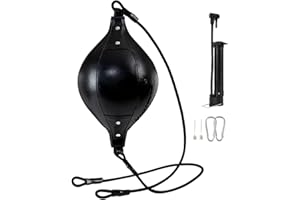 Bavokon Boxing Speed Bag,Punching Training Ball | Elastic PU Leather Double End Punching Bag for Gym Fitness Coordination Cor