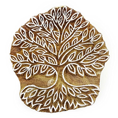Wooden Printing Block Tree Art Hand Carved Pottery Printer Indian Stamp