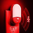 L LOHAS LED Red Night Light Plug in, Motion Sensor Night Light for Kids, Adjustable Brightness, Red Nightlight, Motion Activated Night Light for Bathroom, Hallway, Holiday Christmas Decoration, 2 Pack