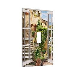 Mediterranean Greece Scene Flowers Single Toggle
