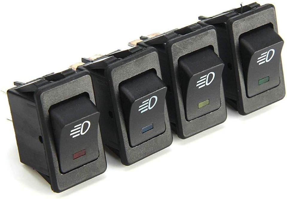 Cacys-Store - Car-styling 12V 35A Universal Car Accessories Auto Fog Light Rocker Toggle Switch Blue LED Dashboard 4 pins for Renault scenic 2