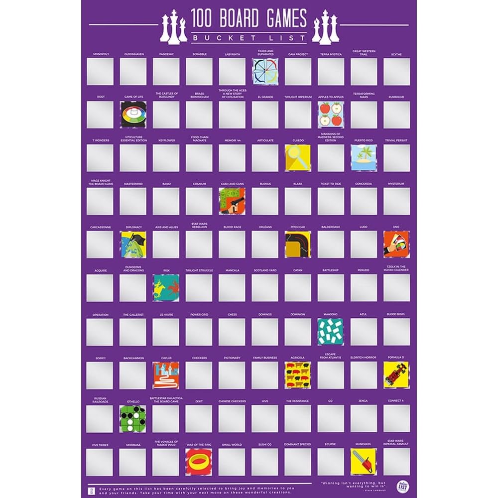 Gift Republic 1 Board Games Bucket List Poster, Purple