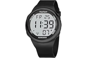 Hearkent Atomic Talking Watch Sets Itself for Visually impaired or Seniors LCD Big Number Easy-to-Read Talking Watch for Elde