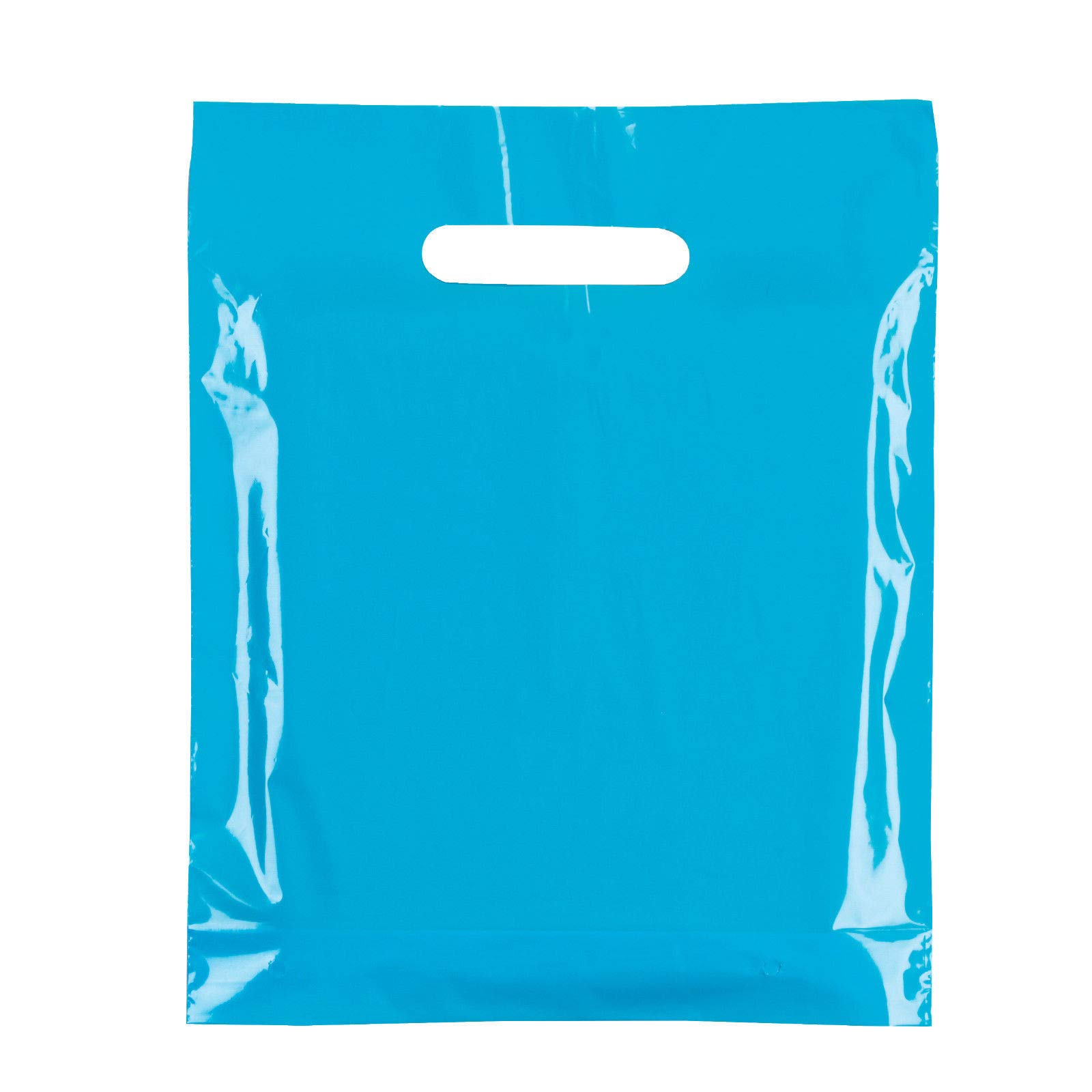 100X Plastic Carrier Bag - Modern Printed Strong Gift Shopping Bags- 3 SIZES/10 Colors (Plain Olympic Blue(Small))