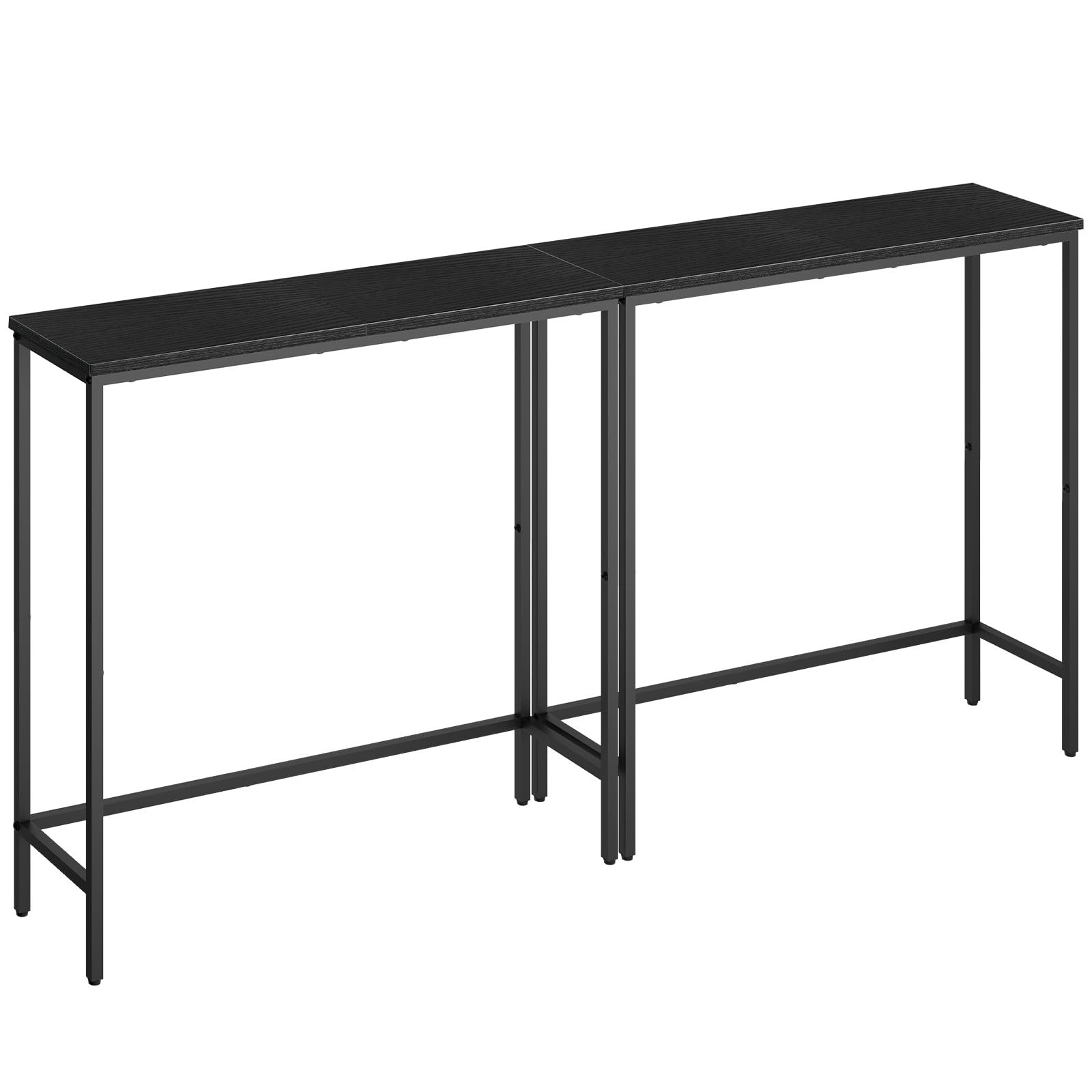 HOOBRO 2 Pack Narrow Console Table, 29.5" Small Entryway Table, Thin Long Sofa Side Display Table, for Hallway, Bedroom, Living Room, Foyer, Black BK75XGP201 Image