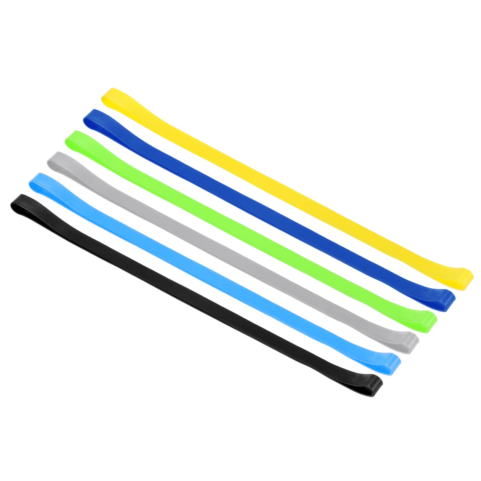 PATIKIL Towel Bands, 6 Pack Elastic Elastic Beach Chair Towel Clips Silicone Rubber Bands Straps for Beach Pool Cruise Chairs, Blue, Sky Blue, Gray, Fluorescent Green, Yellow, Black