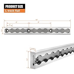 SALUINOKI 12" L-Track Rail Silver 4 Pack, 1ft