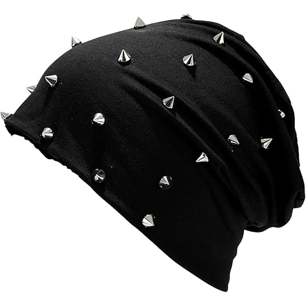Winter Gothic Hat 2 Pieces Unisex Goth Beanie Rivet Rock Punk Hat