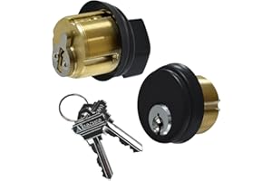 AIsecure Storefront Door Lock Mortise Cylinder Brass Commercial Door Lock Cylinder Replacements with SC Keyway Keys Thumbturn for Aluminum Doors