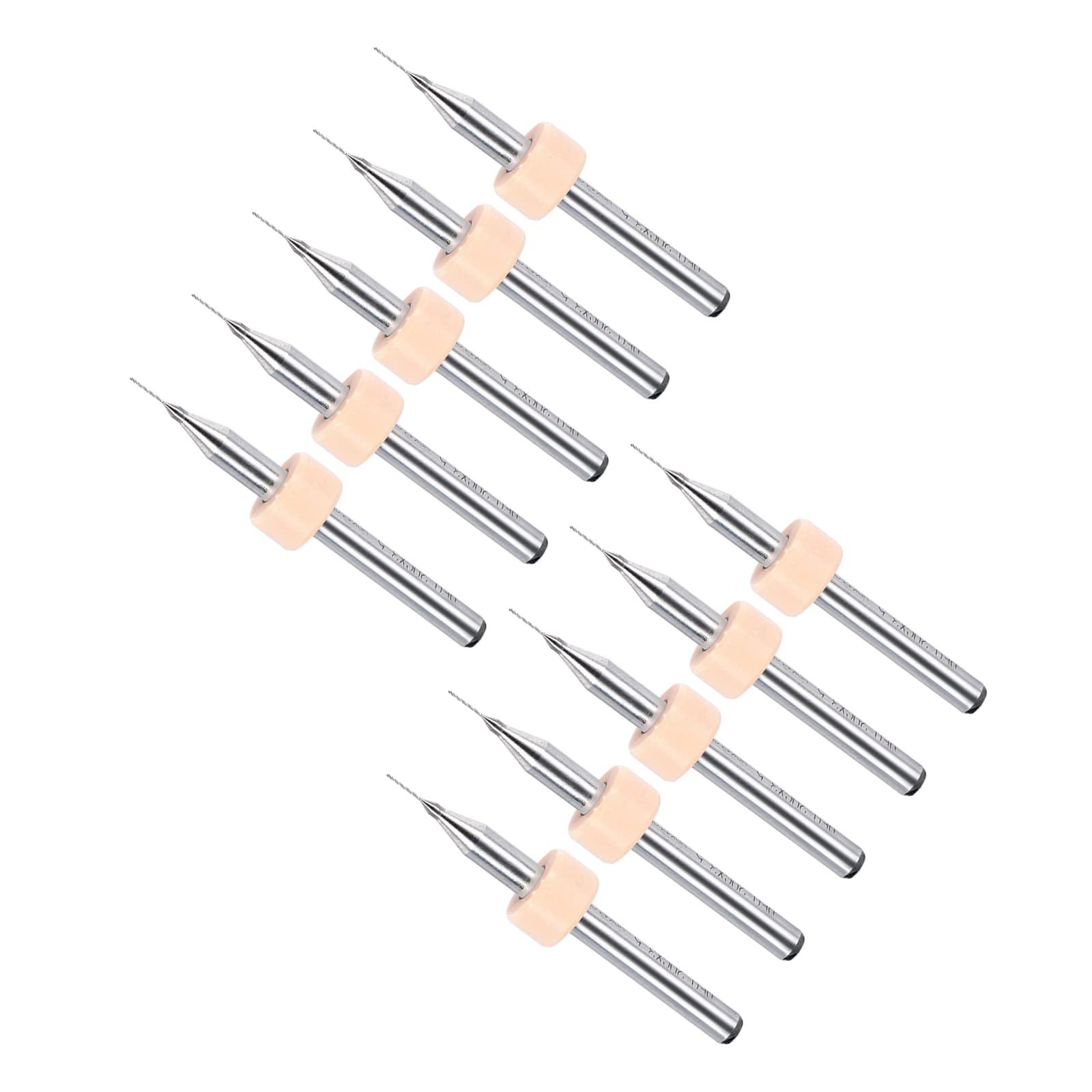 CoCud Micro PCB Drill Bits, 1/8" Shank 0.2mm Cutting Edge, Tungsten Carbide Print Circuit Board Drill Bit - (Applications: for CNC Drilling Engraving Machine), 2-Set (20-Pieces)