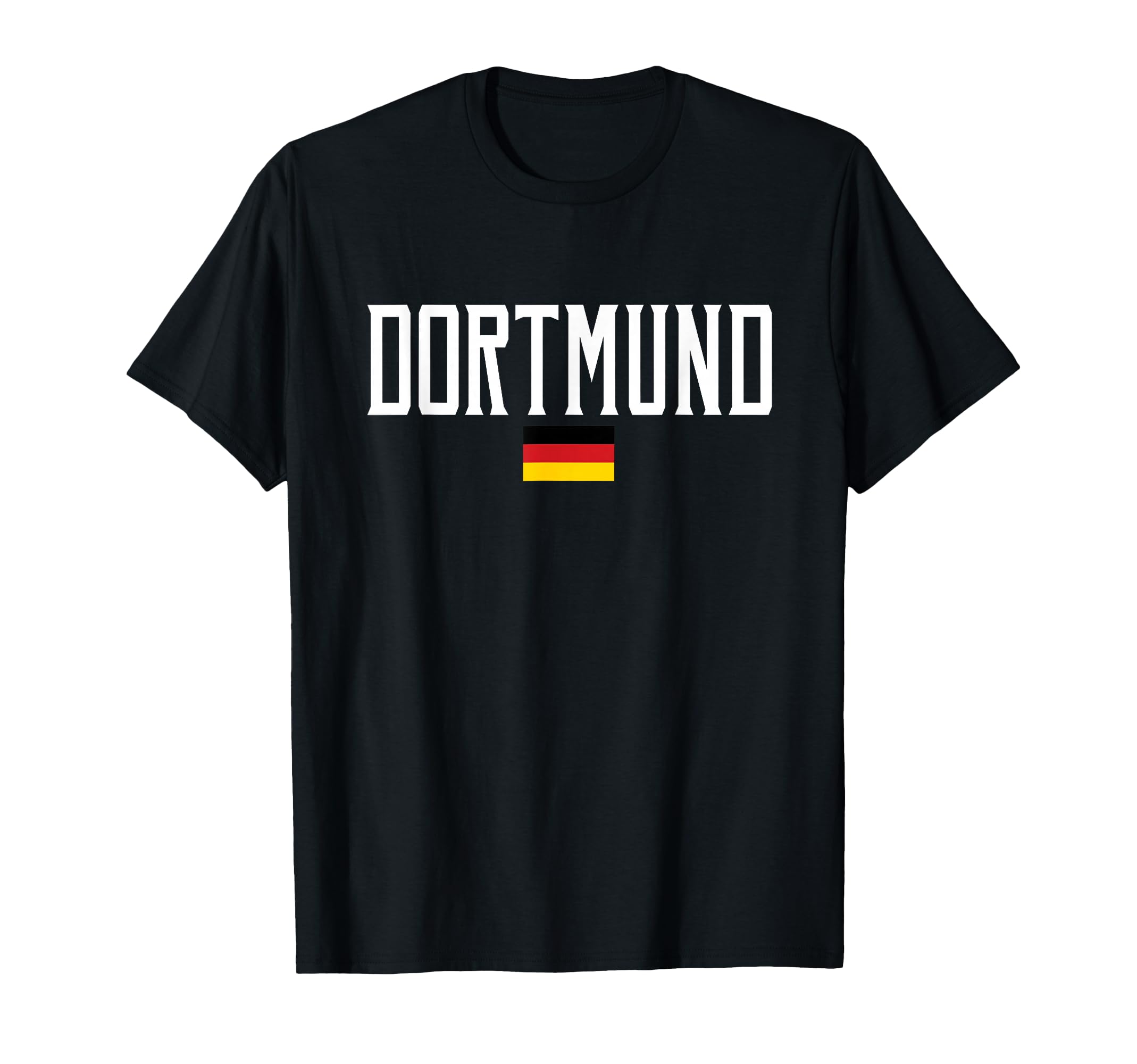 Dortmund Germany Flag and White Text T-Shirt